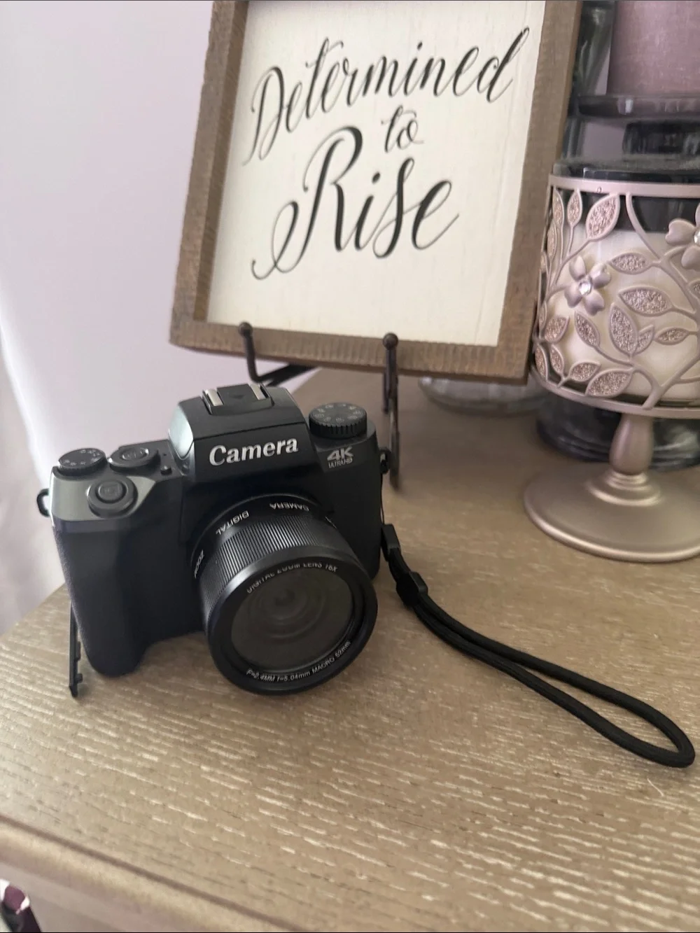 Camera 4K Digital Camera in Black with Zoom Lens